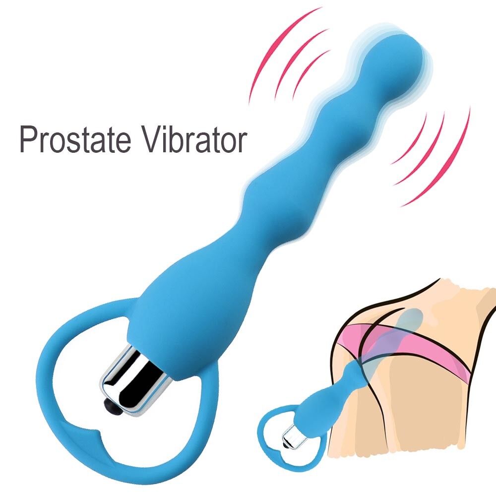 Anal Plug Beads Butt Extender with Removable Bullet Vibrator Prostate Massager