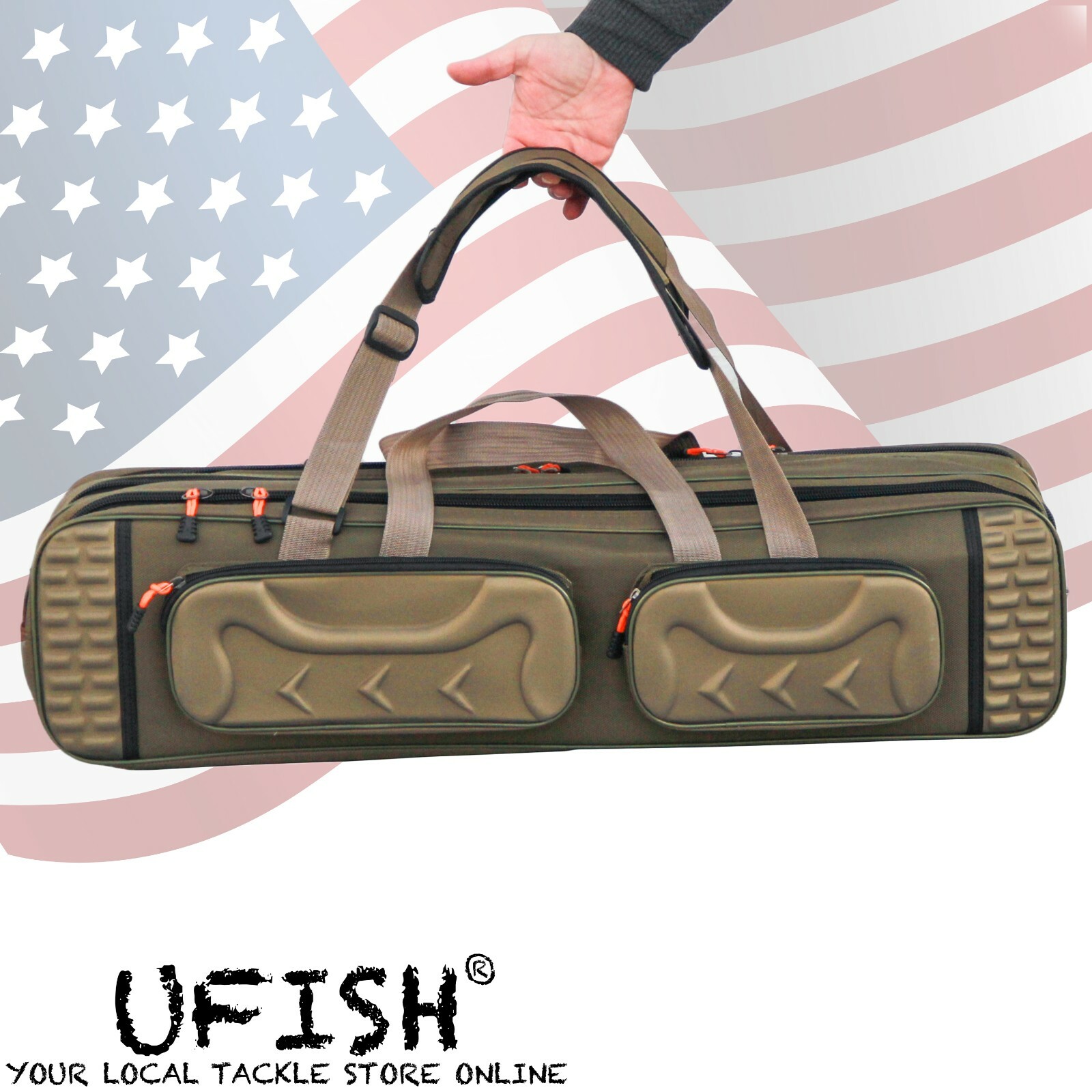 UFISH Fishing Rod Bag Pole Travel Case with Tackle Storage Comfortable Fishing