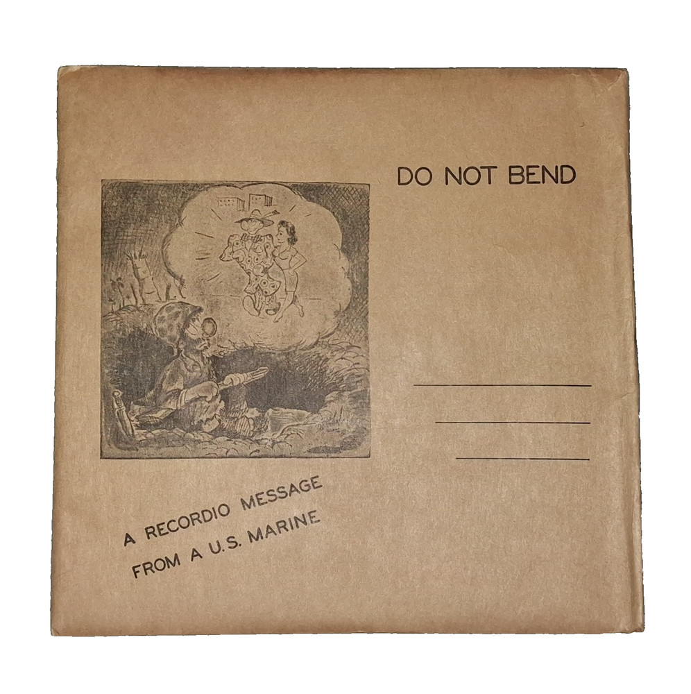 USMC RECORDIO EMPTY ENVELOPE MAILER for Record - U.S. Marine Corps 1940s - 1950s