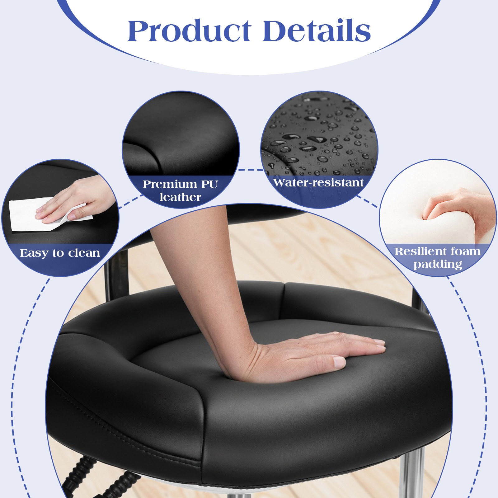 Dental Medical Microscope Stool with Armrest Dentist Surgeon Chair Microsurgical