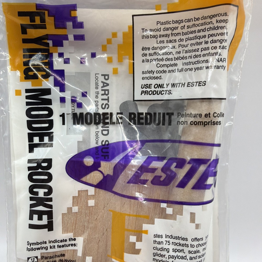 Estes Solar Warrior Flying Model Rocket Kit #0895 Starship Model Rocket Sealed