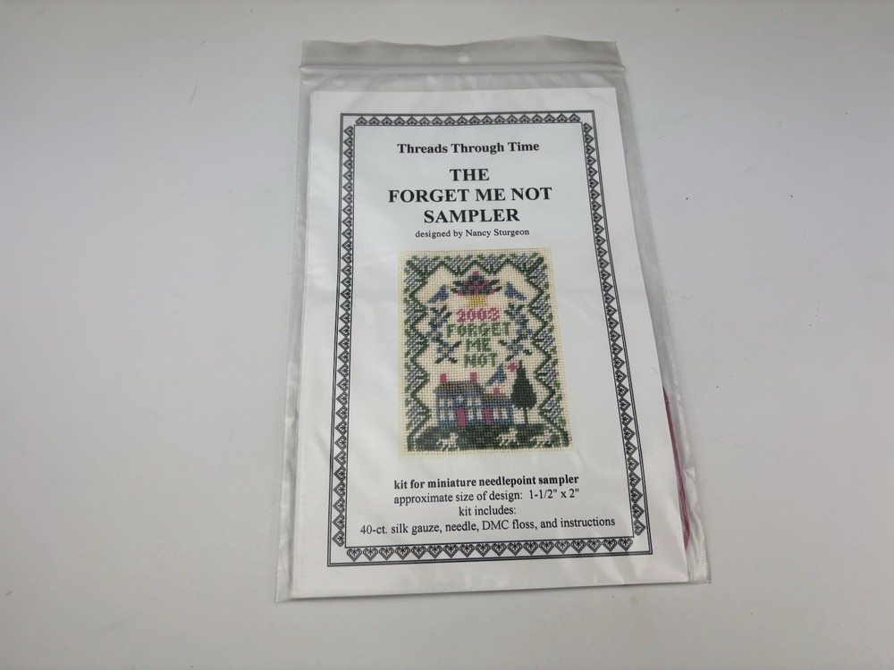 Threads Through Time The Forget Me Not Sampler Needlepoint Pattern Kit 6S