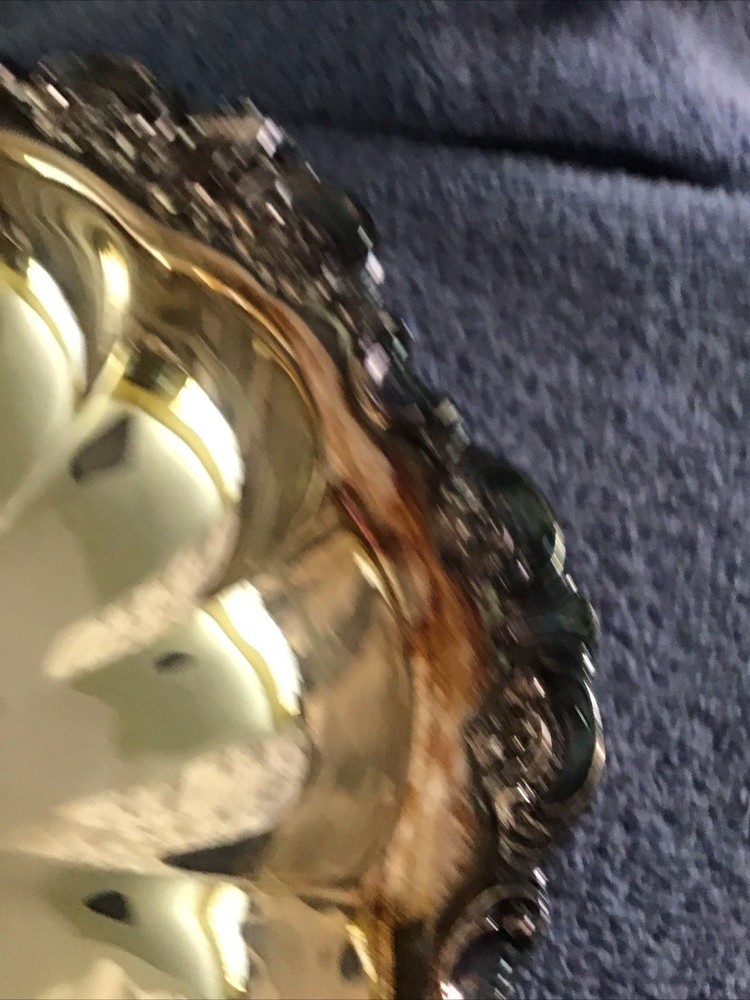 Vtg Wallace Silver Plate Bowl Baroque 8.5” Centerpiece Serving Pedestal Nice
