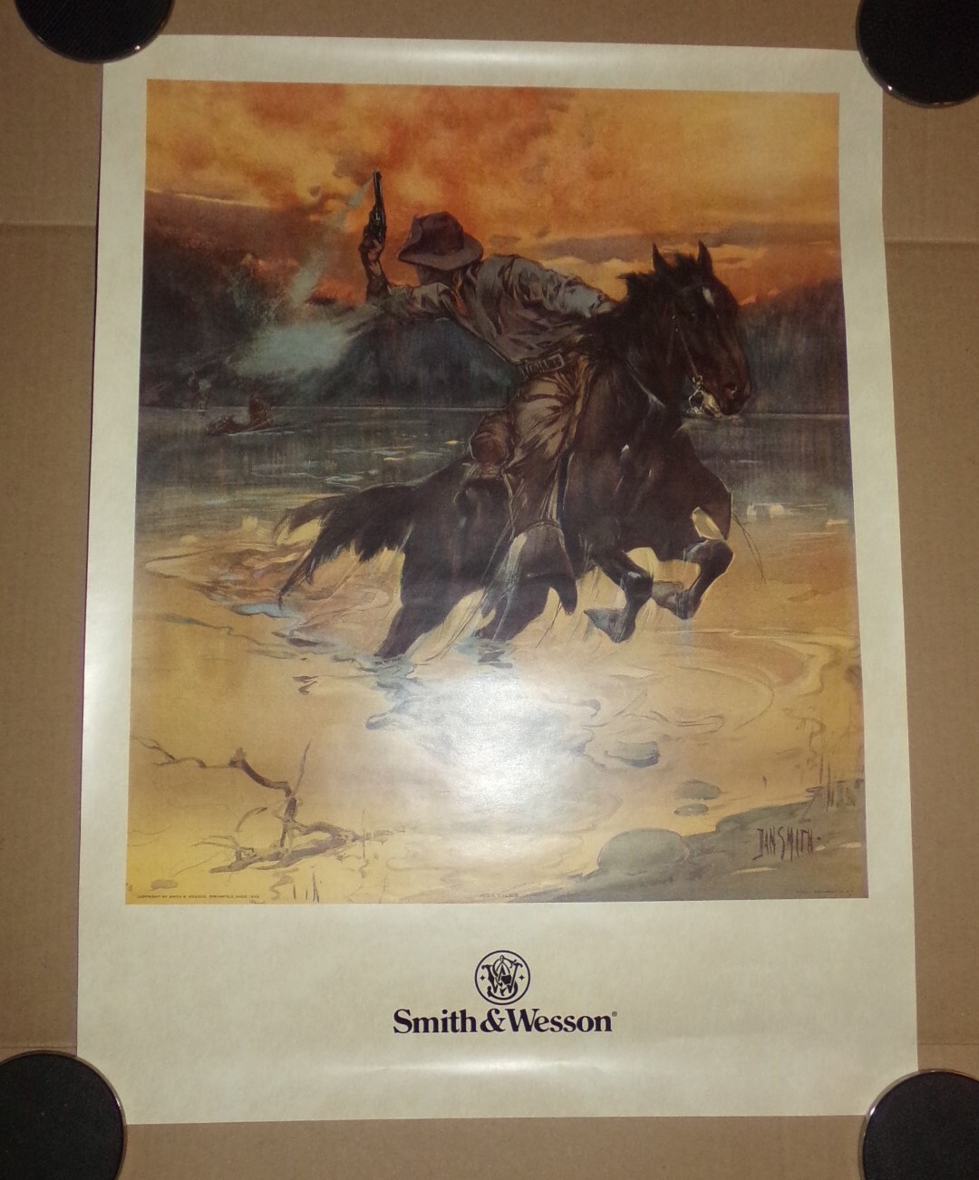 RARE 1980's Smith & Wesson - The Hostiles - Print Poster by Dan Smith 18x24 NOS