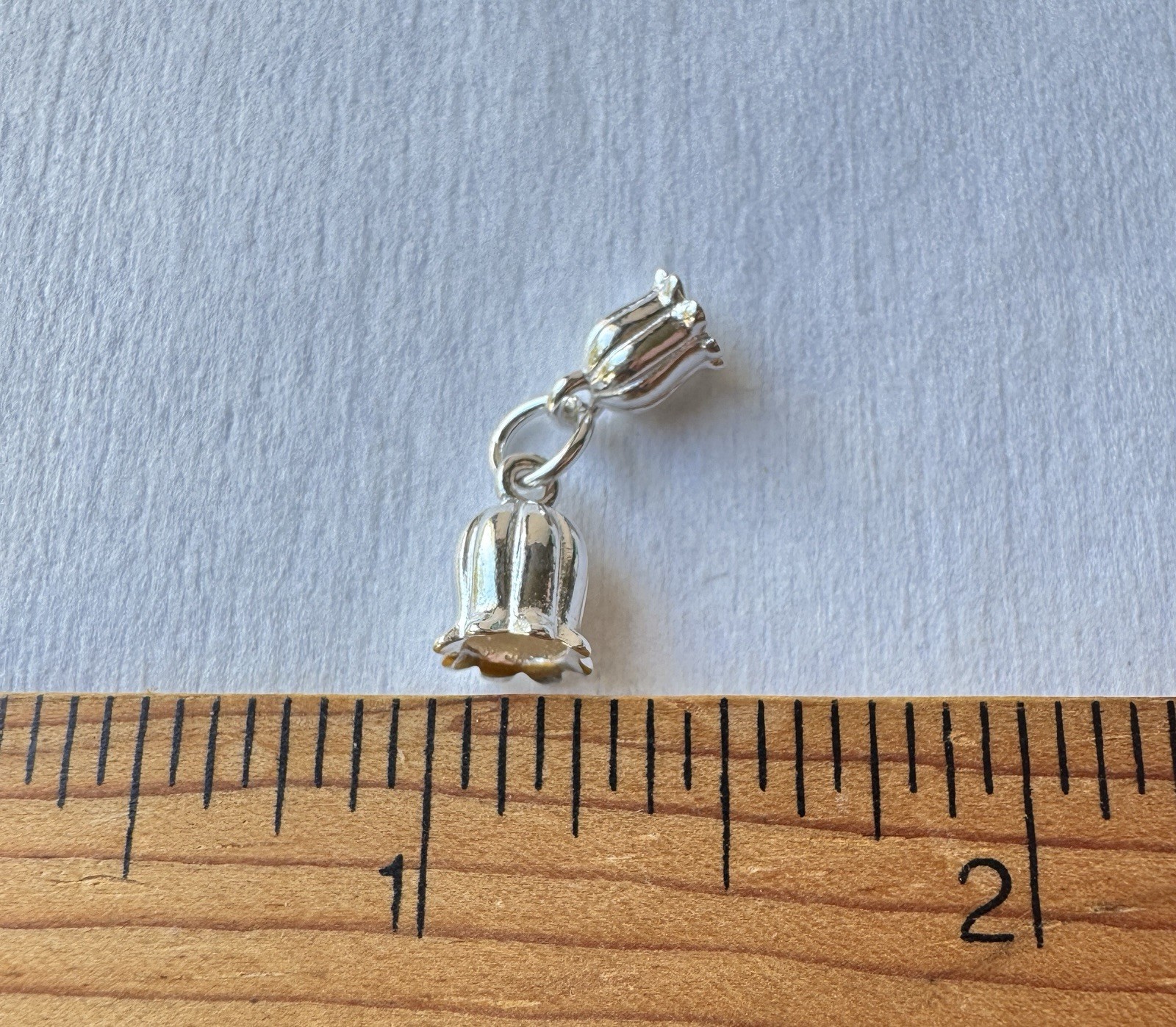 Sterling Silver Lily Of The Valley 925 Set Of 2 Charms 3D Bracelet Stamped New