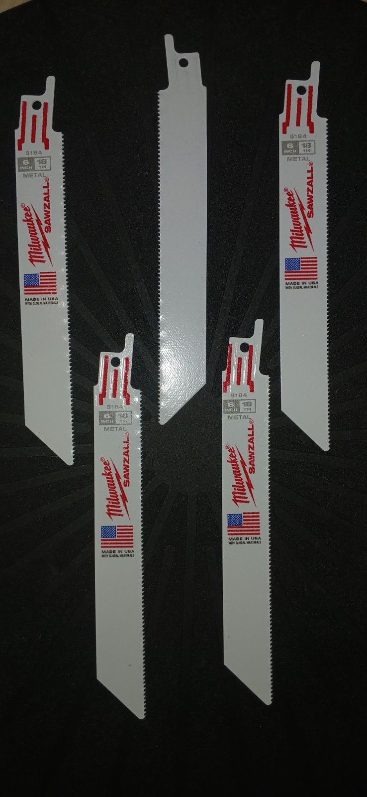 (5) BRAND NEW MILWAUKEE SAWZALL 6" INCH BLADES 18TPI MEDIUM METAL