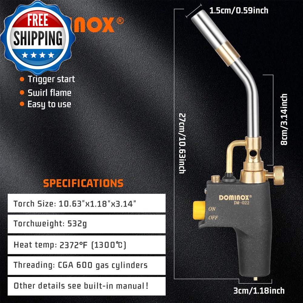 Propane Torch Head High Intensity Torch Head Trigger Start Gas Torch............
