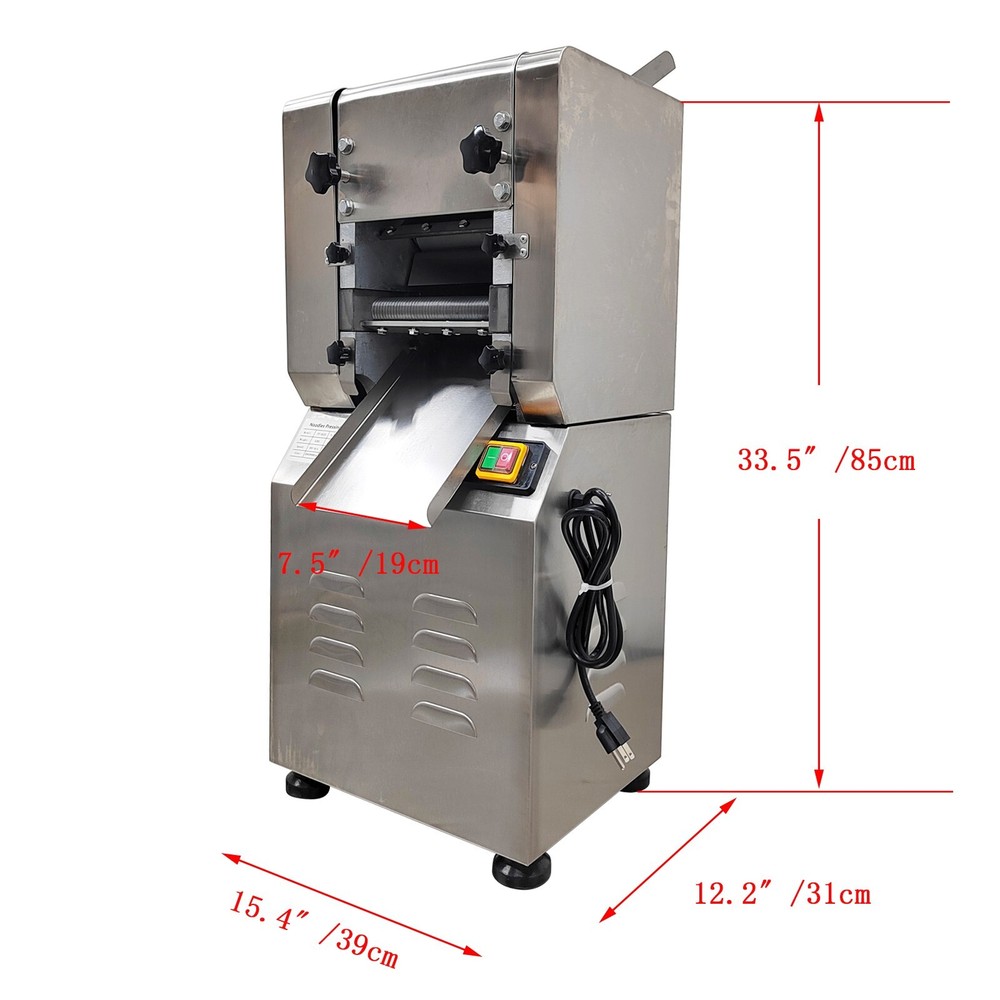 110V Vertical Dough Roller Maker Dumplings Noodles Press Machine 2HP