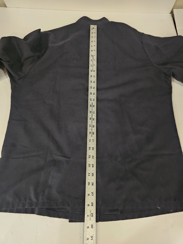 Chef Designs Ten Button Black Chef Coat Size Medium Regular Long Sleeve.