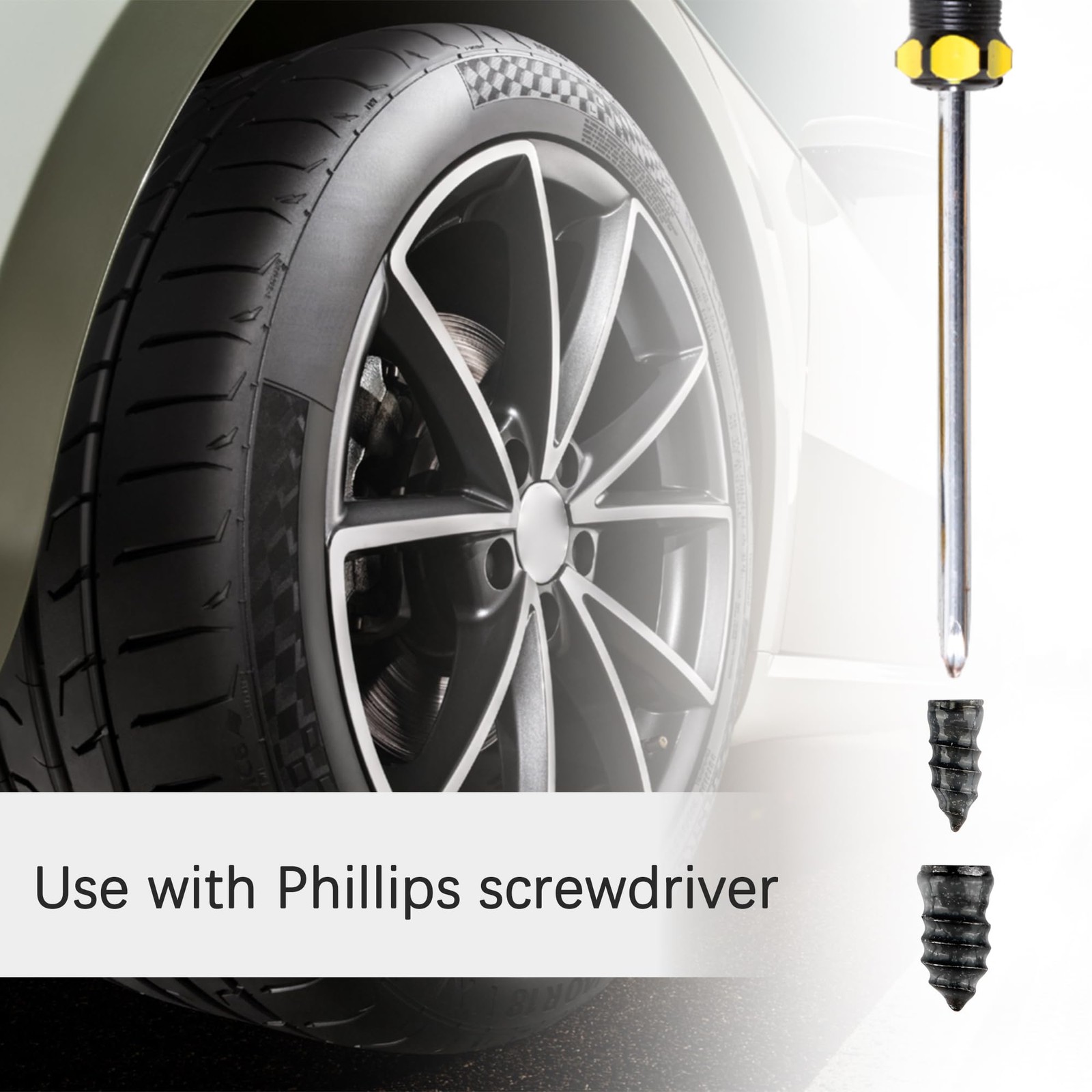 Share 60 Pcs Tire Repair Rubber Nail Screw Tire Plugs Quick Puncture for Car Tru