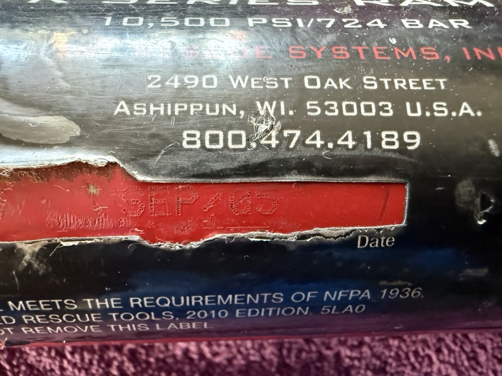 TNT Rescue System Tool R-series Hydraulic Ram Tool 10,500 PSI/724 BAR