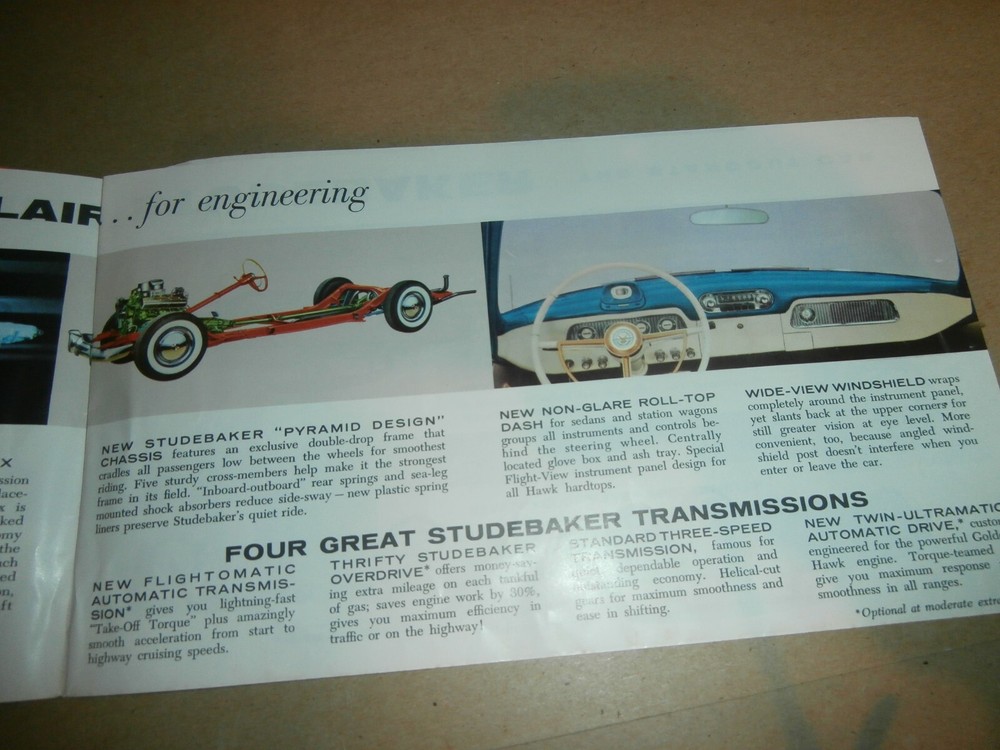 Vintage 1956 Studebaker Car Brochure