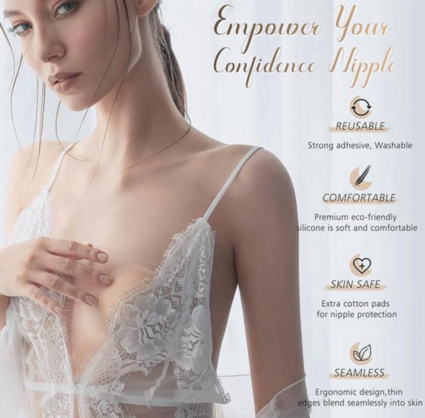 10 Pairs Nippleless Cover Pasties Women Reusable Adhesive Silicone Nipple Round