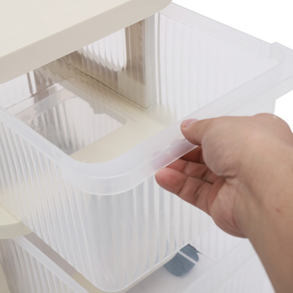 2-drawer Plastic Rolling Storage Cart, Rolling Storage Cart W/4 Universal Wheels