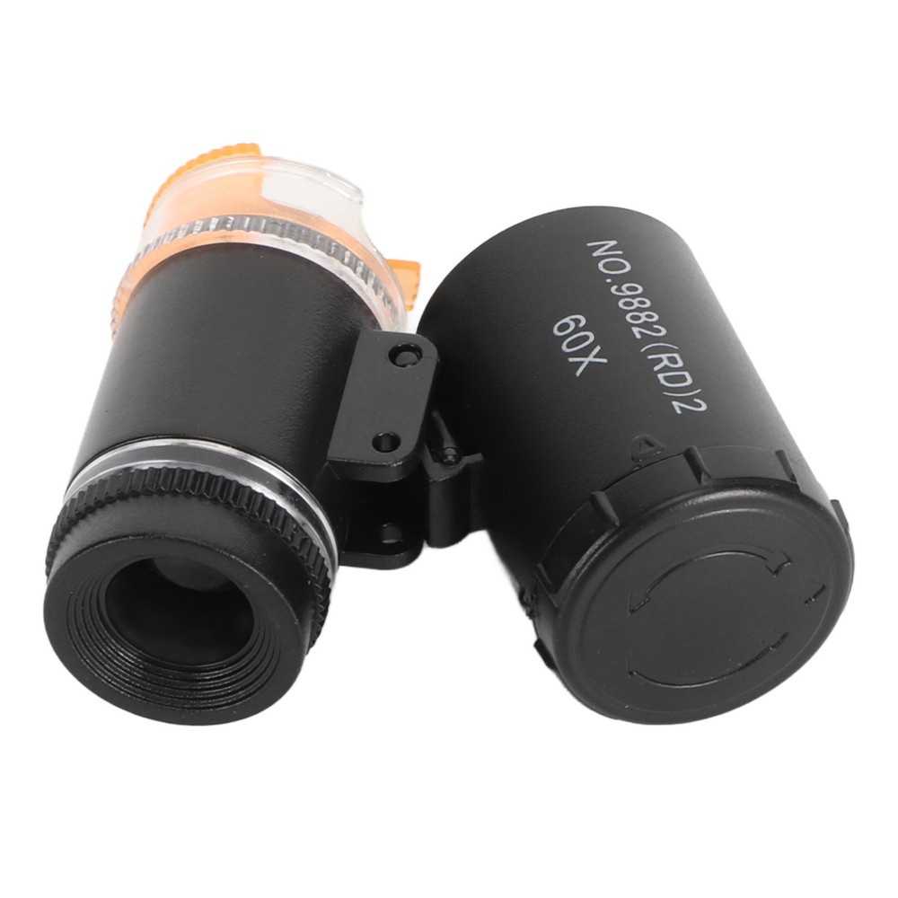 Mini 60X LED Microscope & UV Currency Detector Adjustable Light Angle PocketNew☚