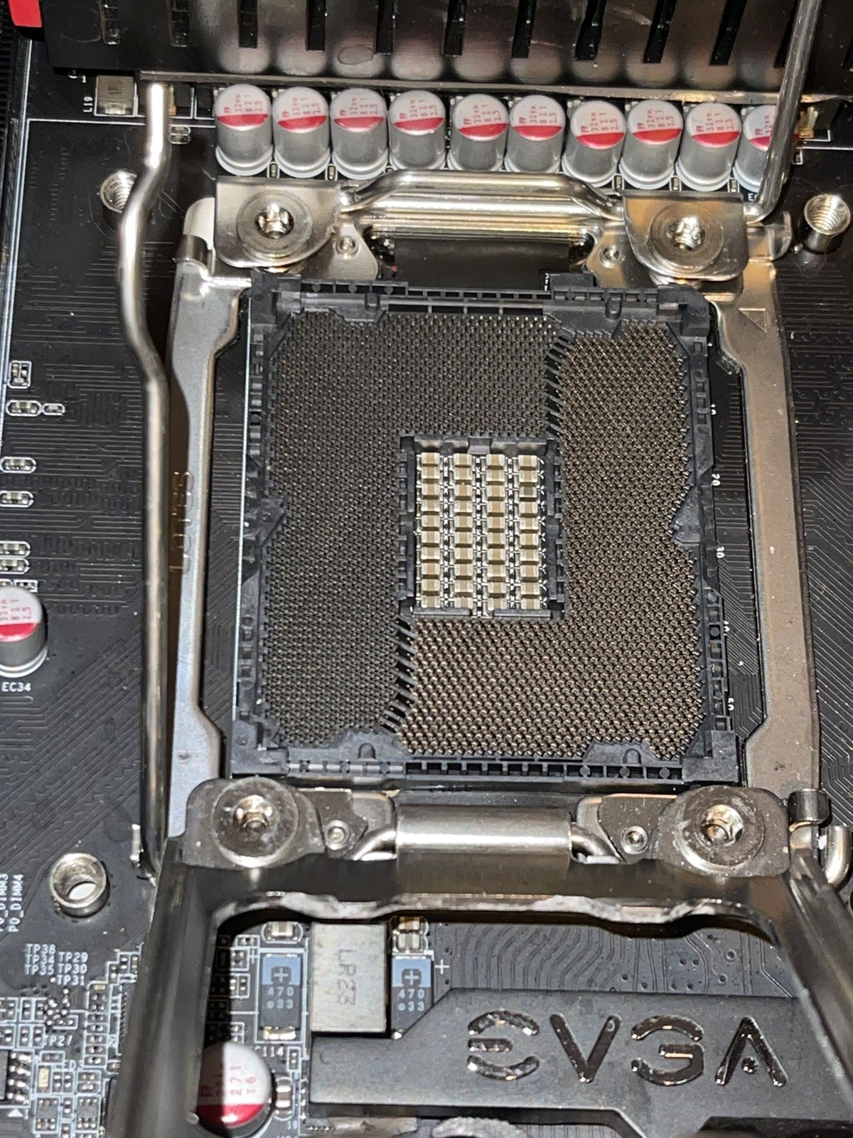 EVGA X79 Dark with Intel i7 3970x with custom polished copper IHS.