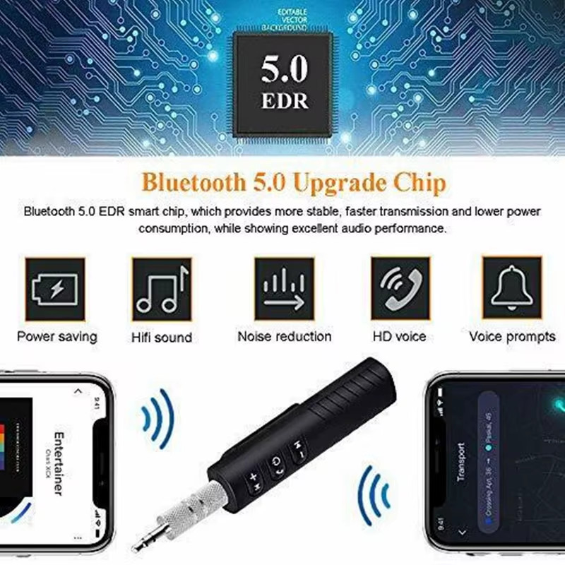 Wireless Bluetooth 5.0 Receiver Adapter 3.5mm Jack For Car Music Audio Aux A2dp