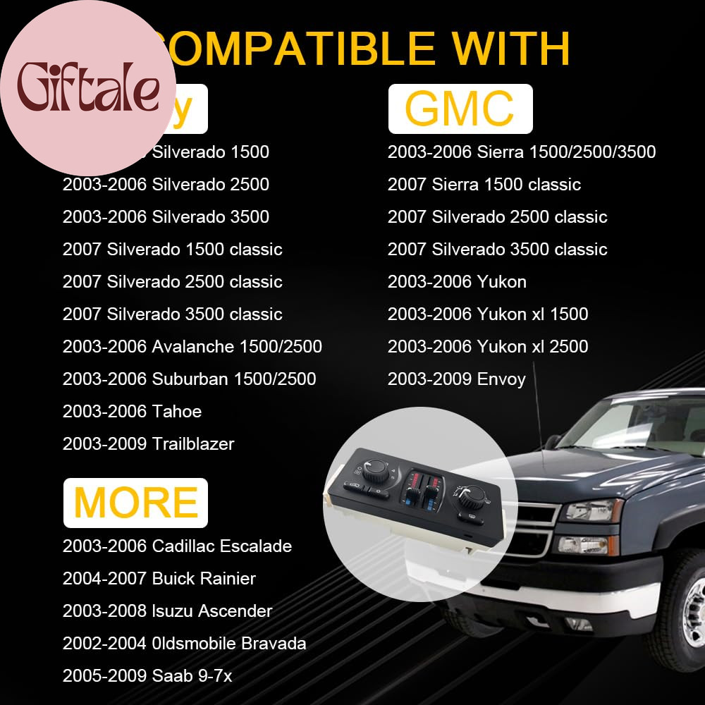 Climate Control Module Replacement for 2003-2006 Chevy Silverado 1500/2500/3500,