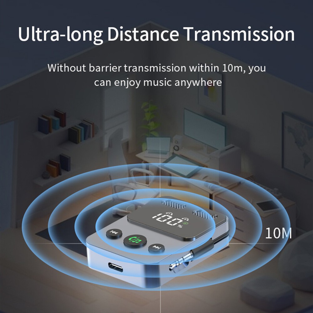 Wireless Bluetooth AUX Audio Receiver Adapter Car Accessories Universal 2-in-1