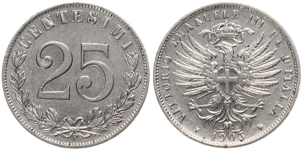 Italy - 25 Centesimi 1903