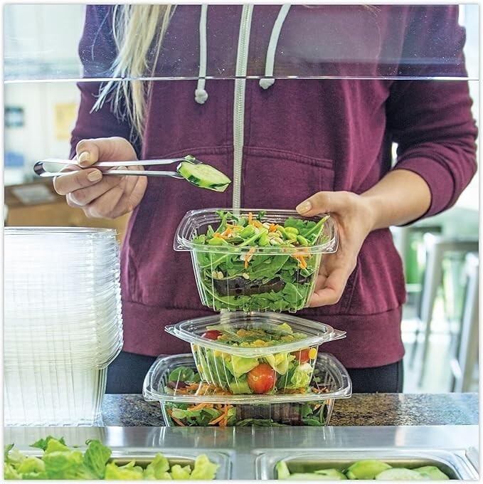 PLA Lids for 8-16 oz World Centric Rectangular Deli Containers | 900/Case