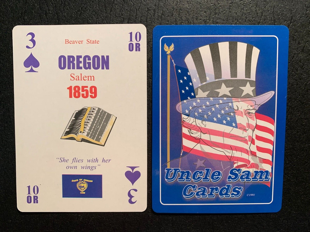 Swap Playing Card   UNCLE SAM   Oregon    1991