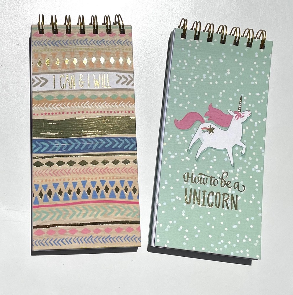 2-Pack Wire Binding Tall Palm Size Notepad with Full Interior Color Page 8"x 4"