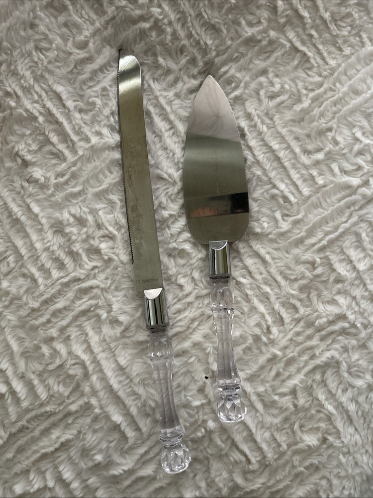 Wedding Cake Knife and Server Set with Acrylic Handle