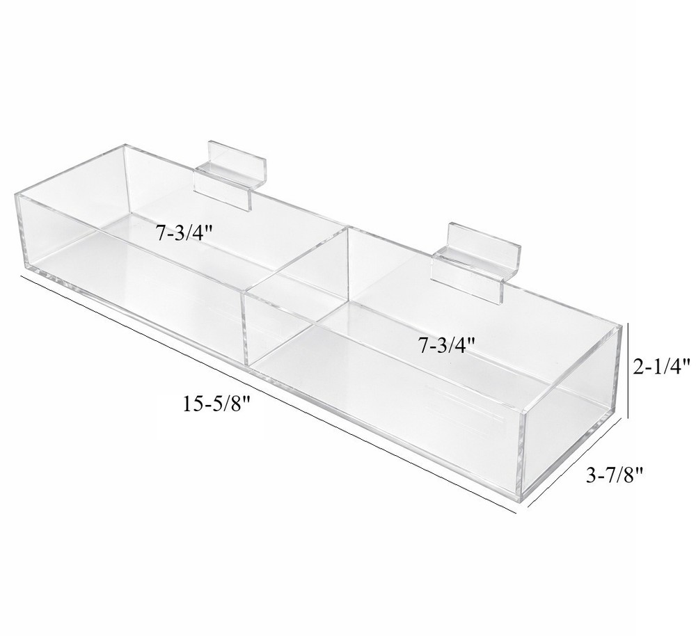 Acrylic Slatwall Display Bin – Multi-Compartments
