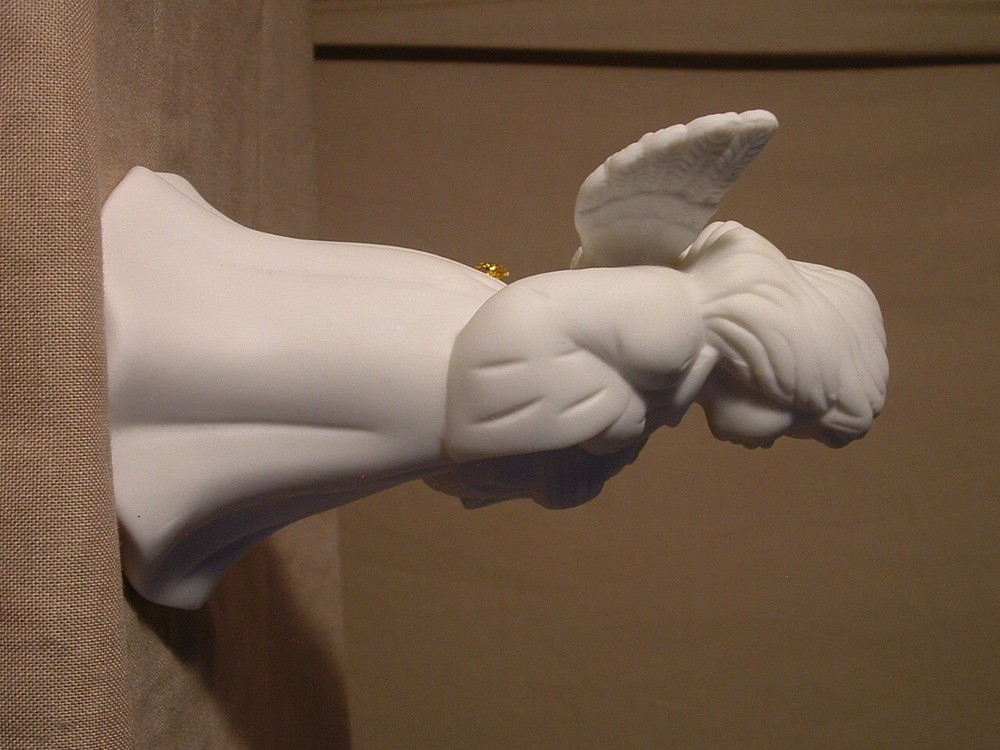 4 ANGEL BELLS, VINTAGE WHITE CERAMIC, 4 DIFFERENT MODELS, AVON?
