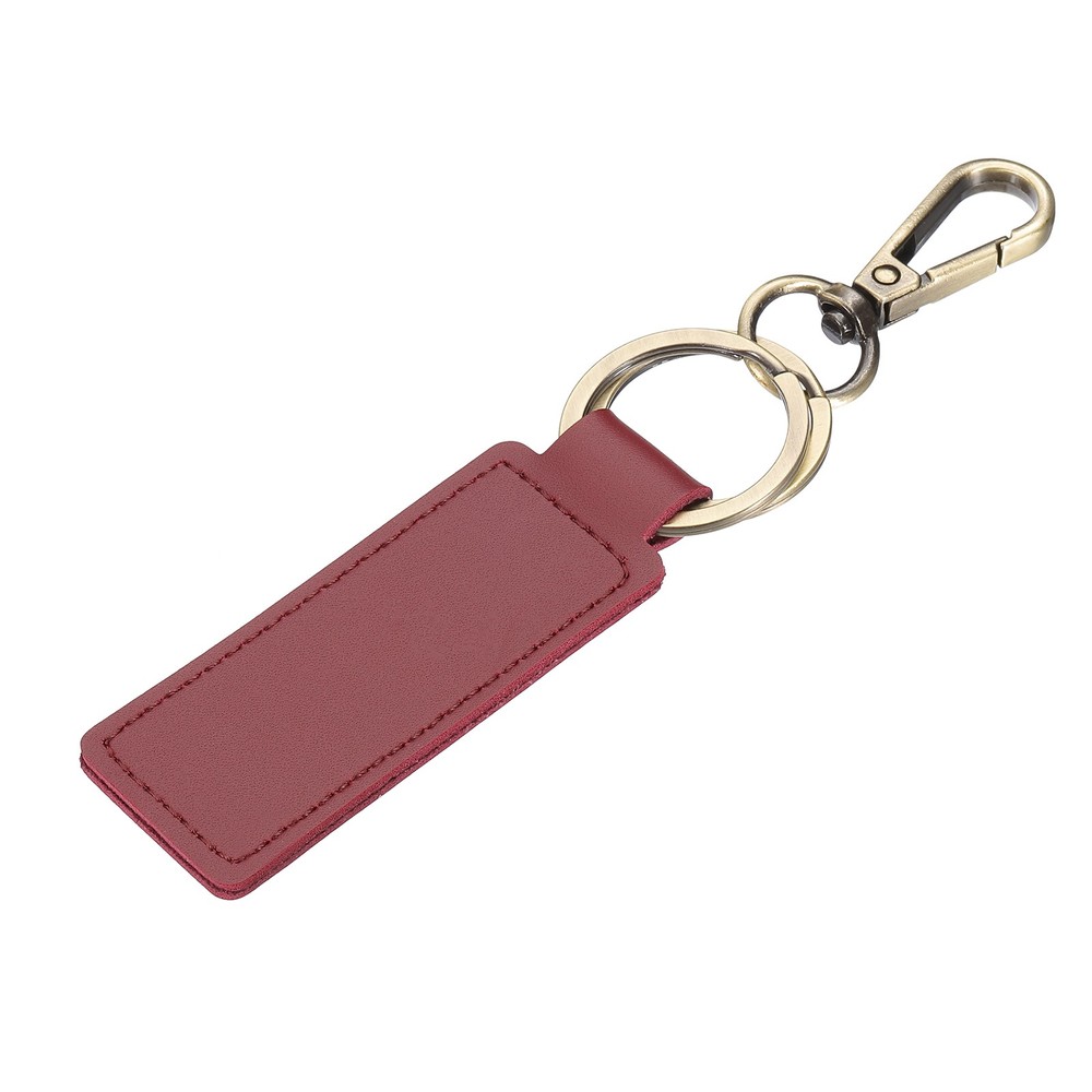 Leather Keychains, 1Pcs Leather Key Chain for Car Keychain, Dark Red