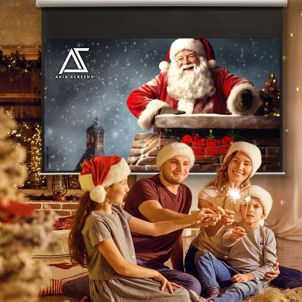 100 Inch Manual Pull Down Projector Screen, 16:10 Retractable Projection Scre...