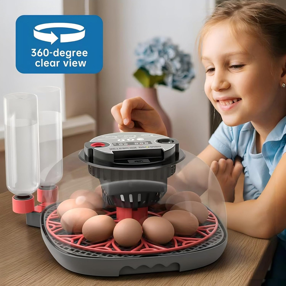 Automatic 12-24 Egg Incubator with Humidity Display & Egg Candler