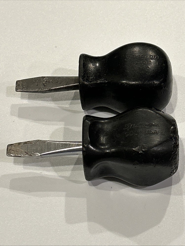 Snap On Tool SDD1 2 Stubby Black Screwdrivers Plastic Handle