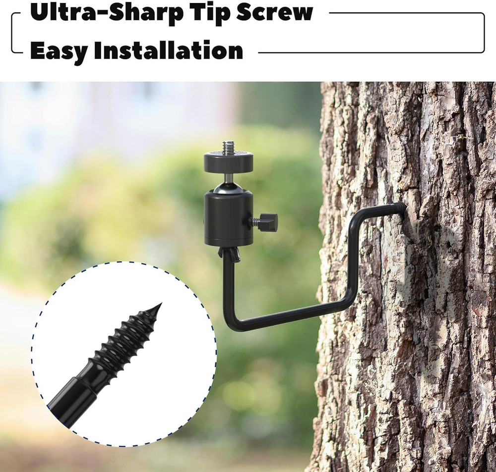 Trail Camera Tree Mount: 360 Degrees Adjustable Game Camera Mount with 1/4 Inch