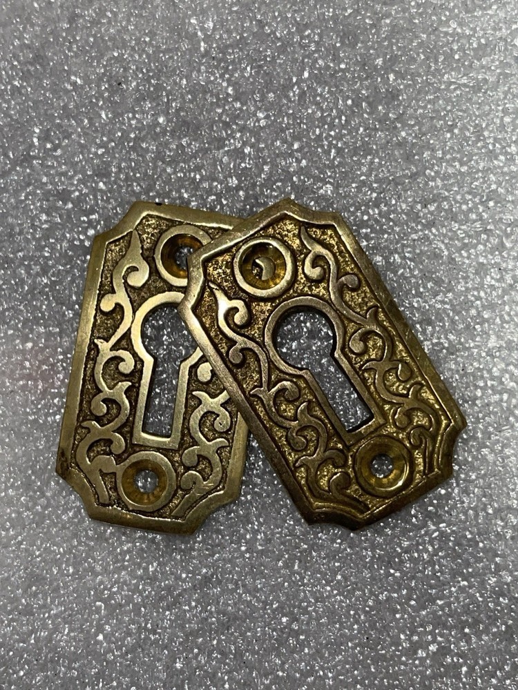 pair Of Solid Brass EastLake KeyHole Covers