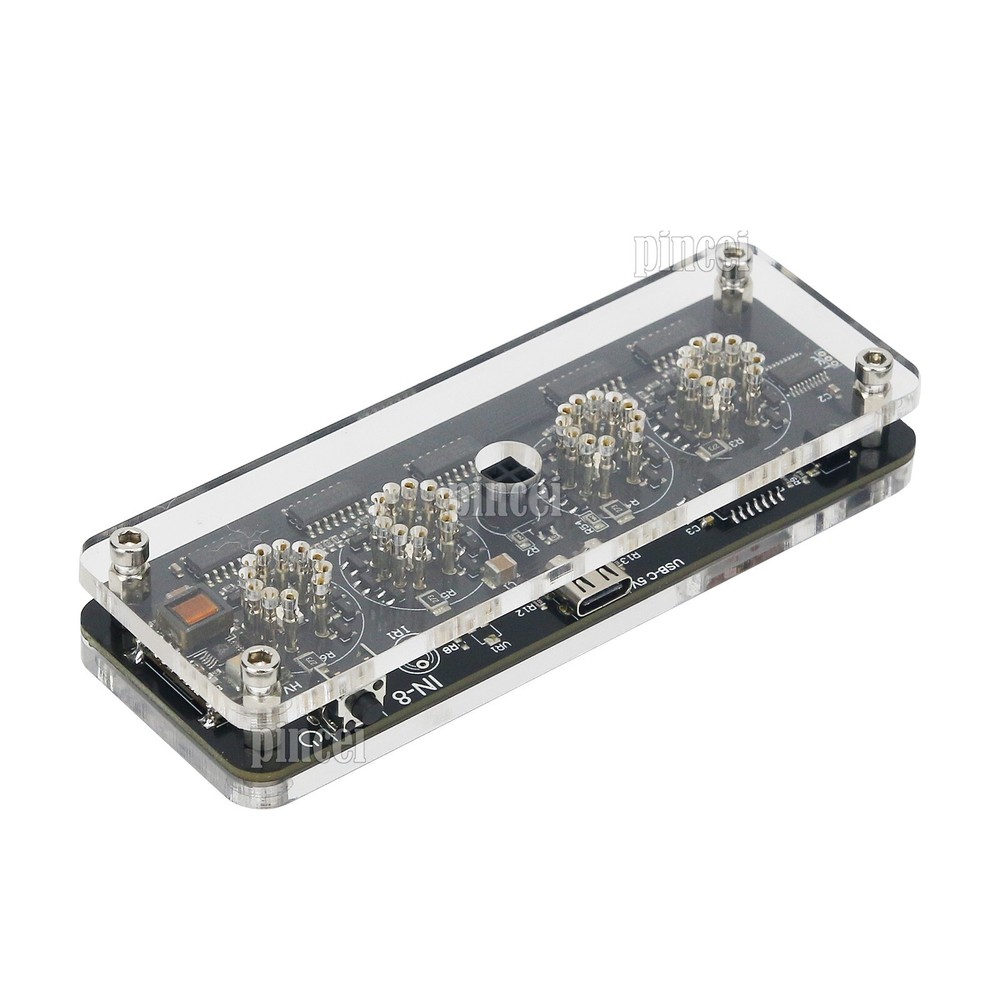 IN-8 4-Digit Advanced Version Nixie Tube Clock w/ LED Backlight Remote Control