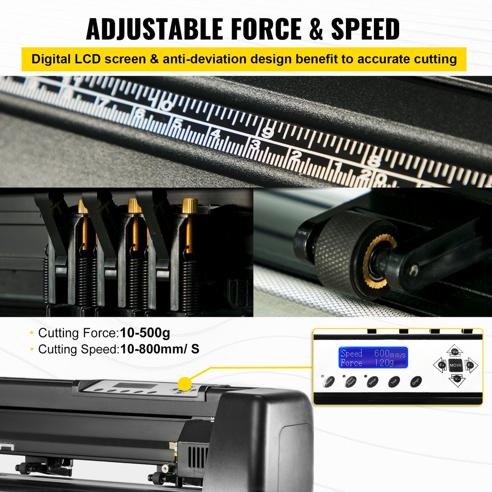 VEVOR 53" Vinyl Cutter/Plotter Sign Cutting Machine Software 3 Blades LCD Screen
