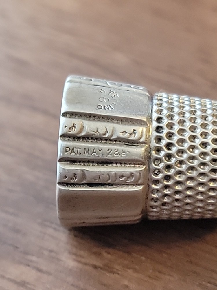 #XD Antique Simons Sterling Silver Thimble Size 8 Octagon Panels