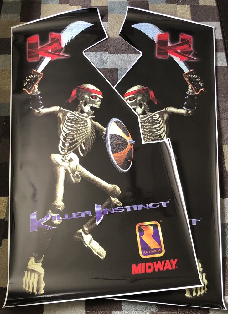 Killer Instinct Side Art Arcade Artwork KI Decal Overlay Sticker CPO Midway