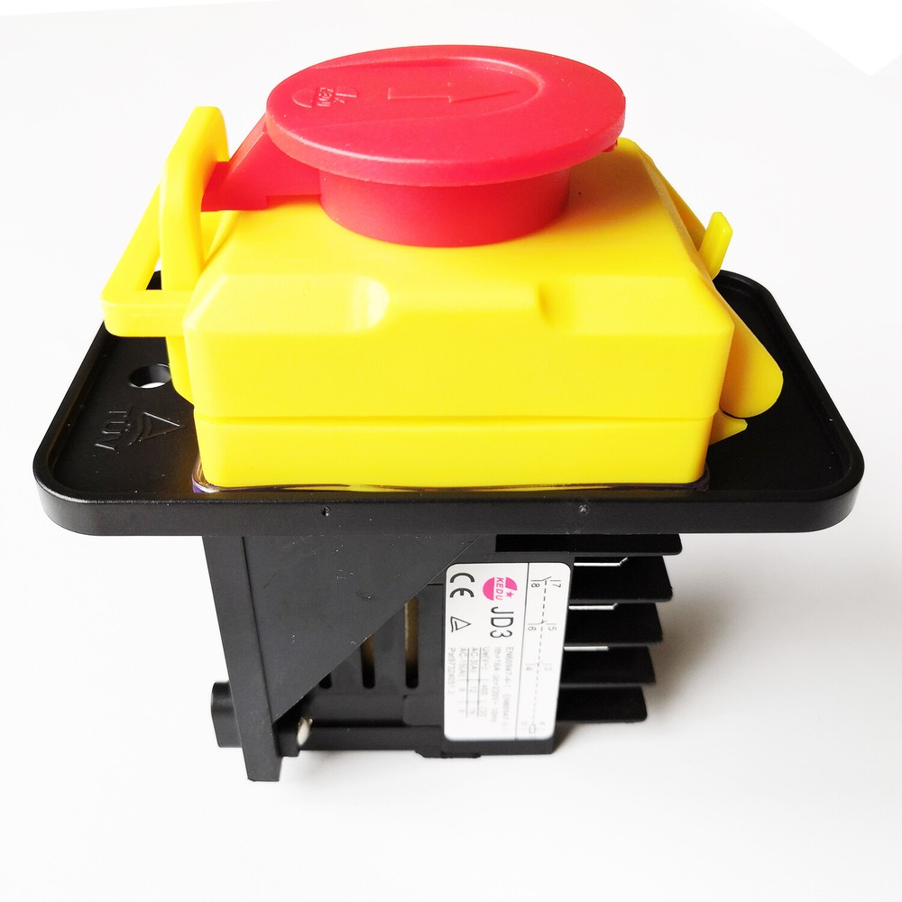 KJD11 JD3 8Pin 230V Switch Lathe Waterproof Emergency Stop Start Pushbutton