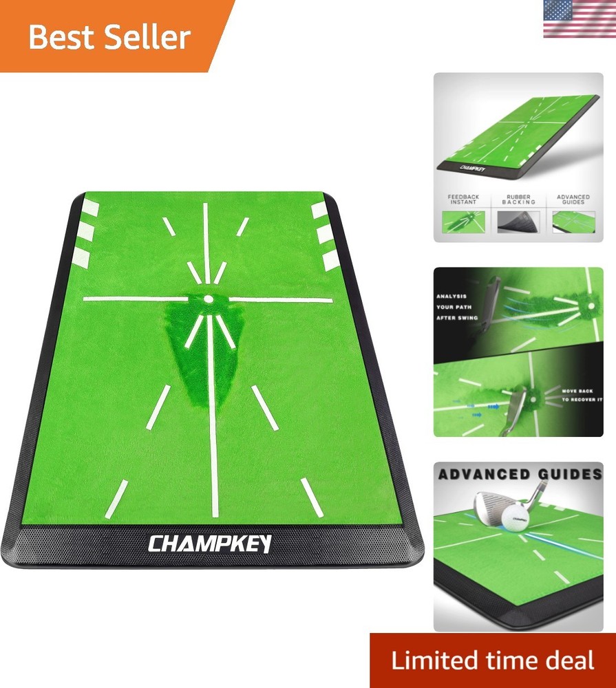 Shock-Absorbing Golf Mat - 13" x 17" with Alignment Guide for Consistent Swings