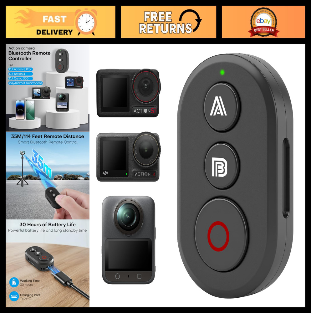 Bluetooth Remote Controller for DJI Osmo Action 360/6/5 Pro/4, Wireless Remote w