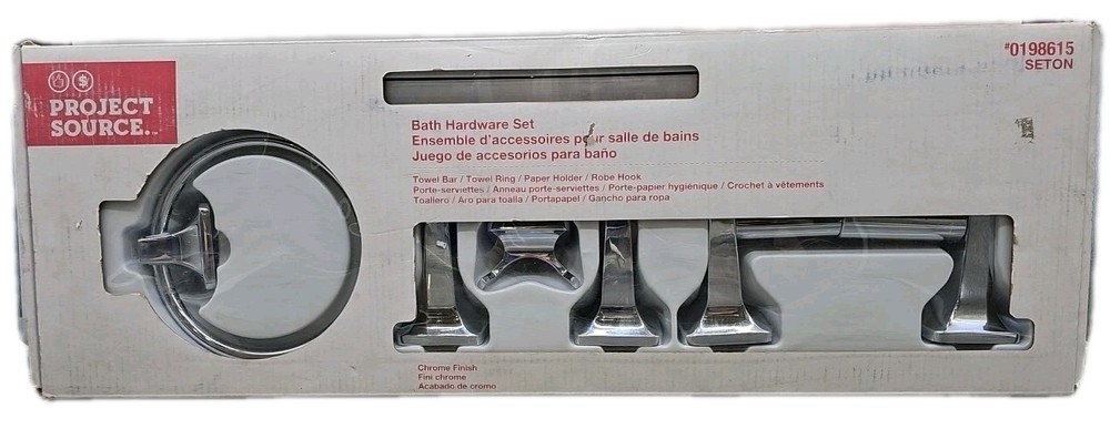Project Source • Seton 4-Pc Bath Hardware Set • Chrome • NEW (#0198615) [E7]