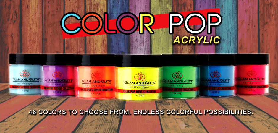 Glam glits Nail Acrylic Powder - Color Pop Collection 1oz - Choose Your Colors
