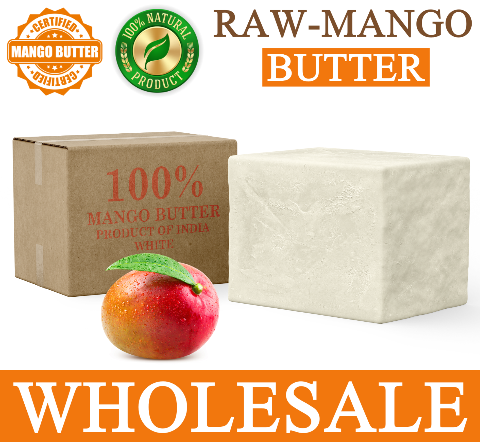 Raw Mango Butter 100% Pure Organic Natural Unrefined For Skin Body Hair Bulk
