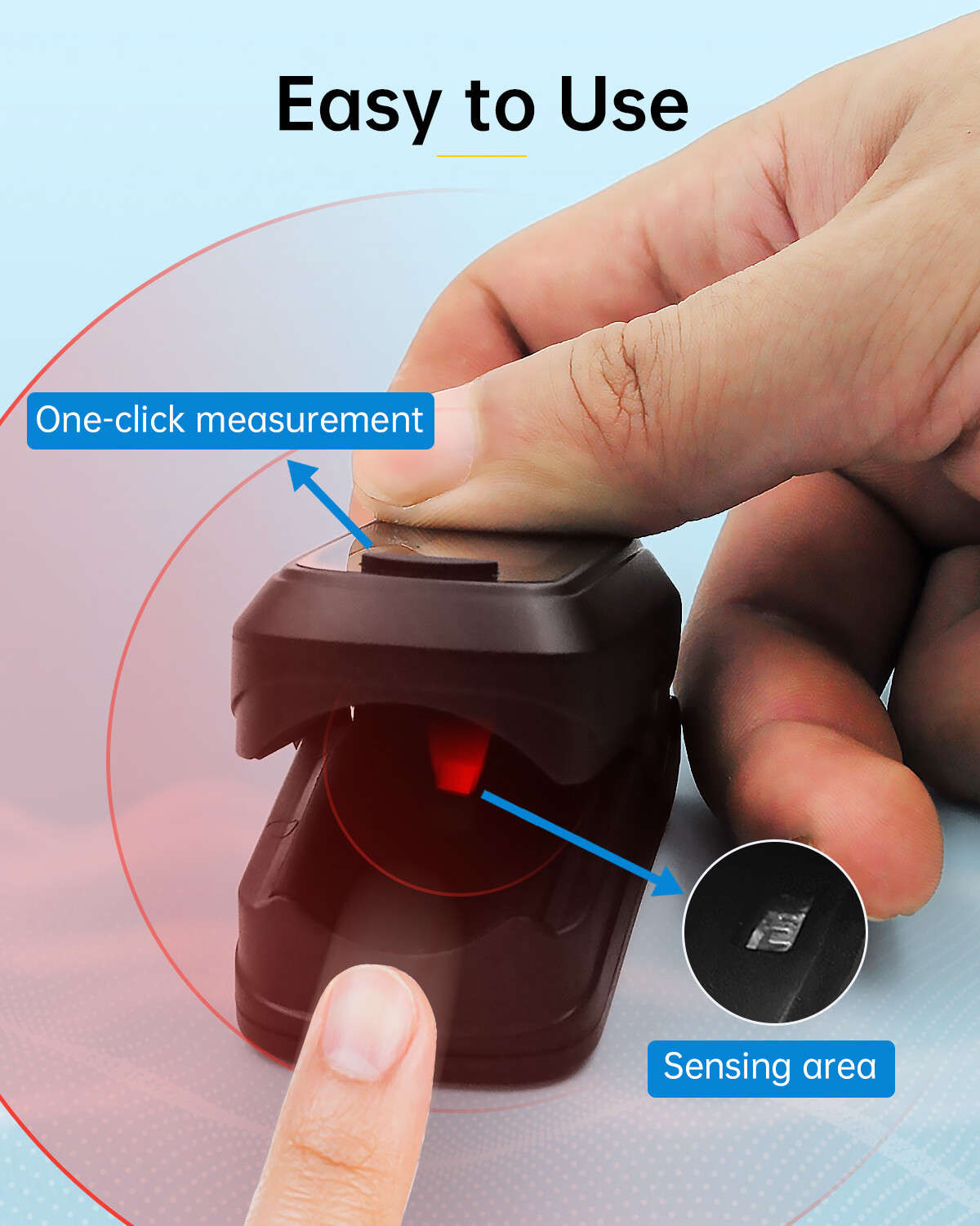 Fingertip Pulse Oximeter Finger Blood Oxygen Monitor Spo2 Reading Oxygen Meter