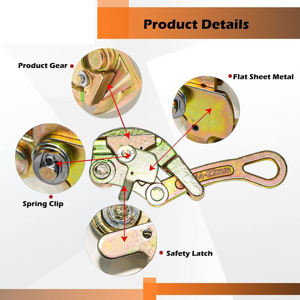 2 Ton Alloy Steel Multifunctional Cable Wire Rope Haven Grip Pulling Puller Tool