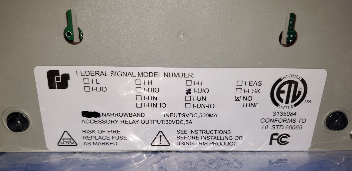 Federal Signal Informer UHF 450-470 MHz DTMF & Tone Alert Radio - GMRS, HAM
