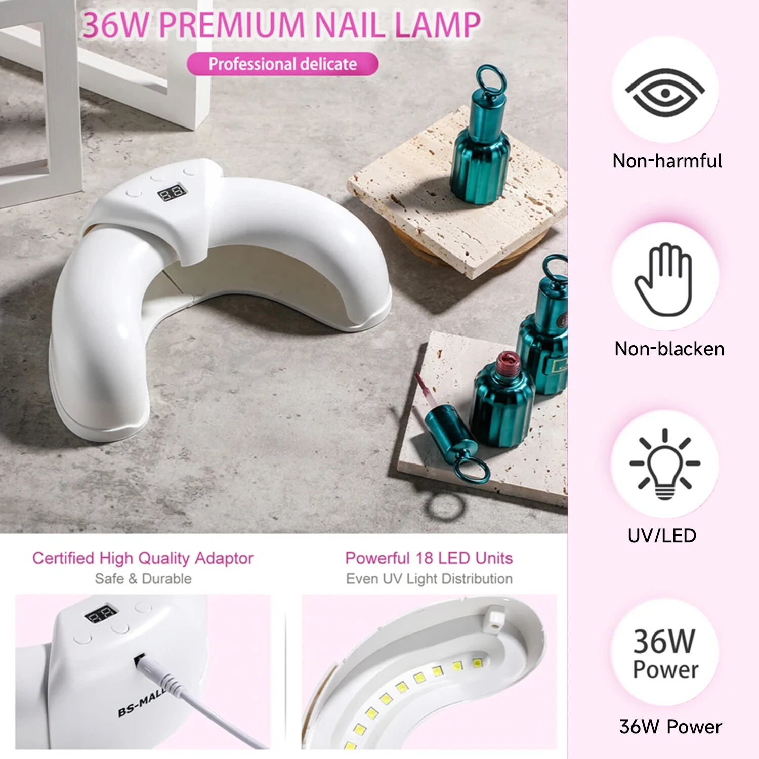 Nail Fungus Laser Nail Fungus Cleaning LED Light Device for Multiple Toenail US